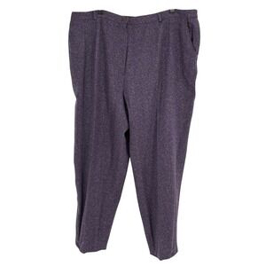 August Max Woman Dress Pants Purple Wool Silk Blend Tweed Plus Size 24W‎